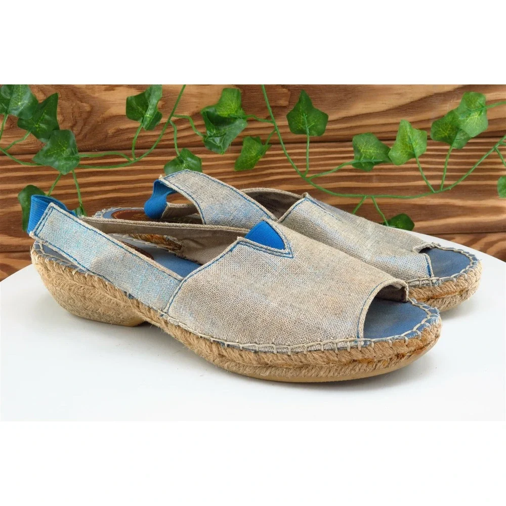 Cliffs by White Mountain Sz 7.5 M Brown Slingback Fabric‎ Women Sandals